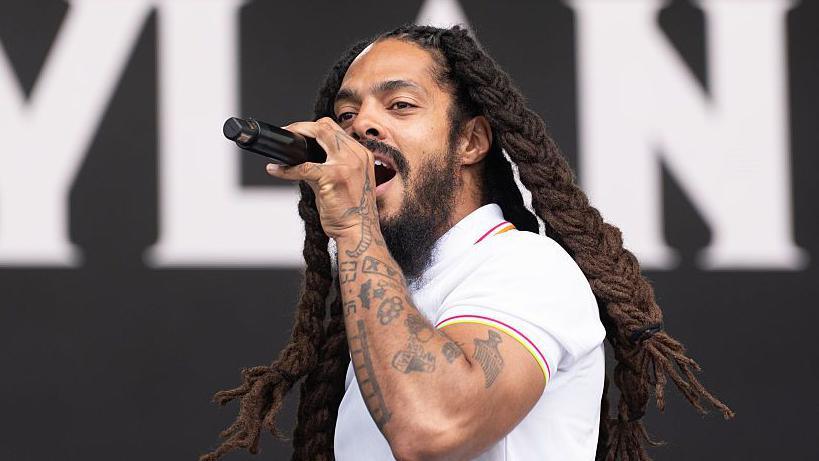 Bobby Vylan performing at Glastonbury on 28 June 2025