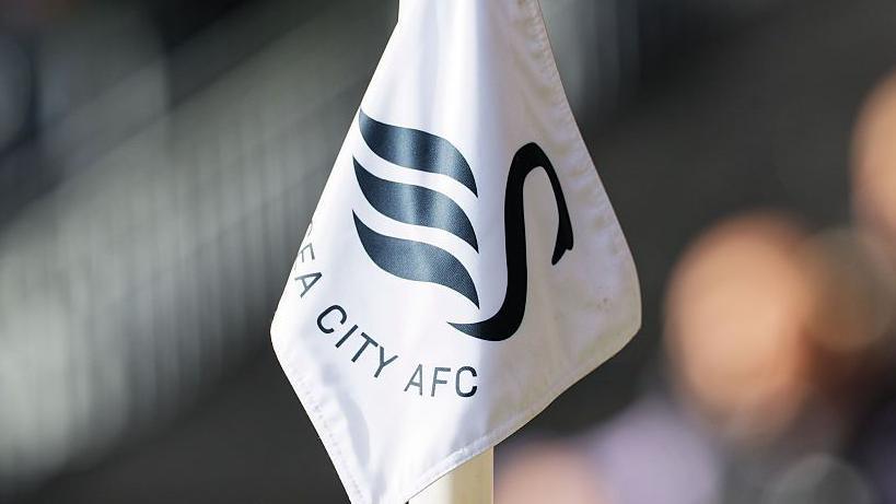 Swansea City corner flag with logo