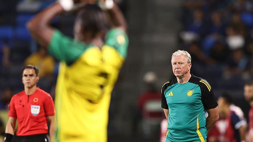 Steve McClaren while in charge of the Jamaica team
