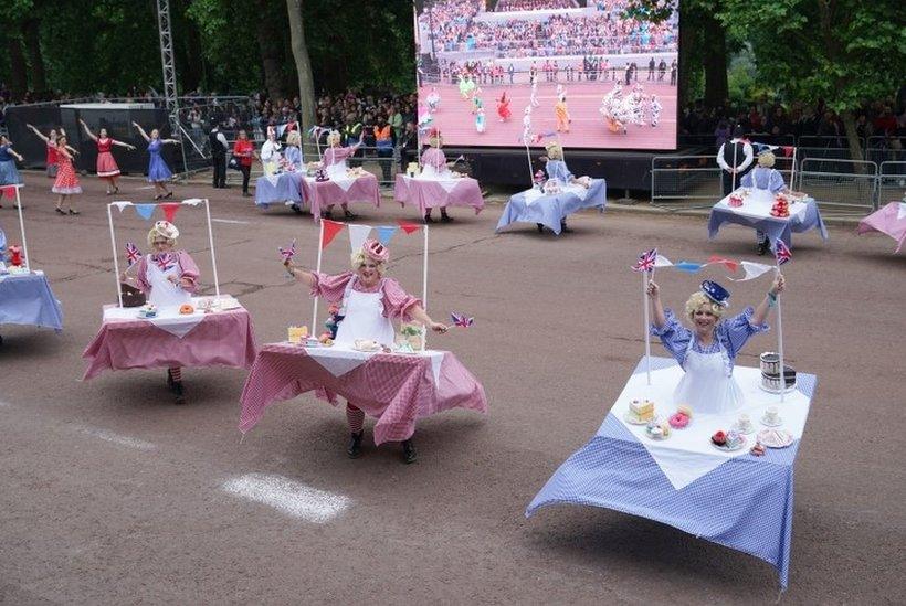 Performers take part in a parade during the Platinum Jubilee Pageant, marking the end of the celebrations for the Platinum Jubilee of Britain"s Queen Elizabeth, in London,