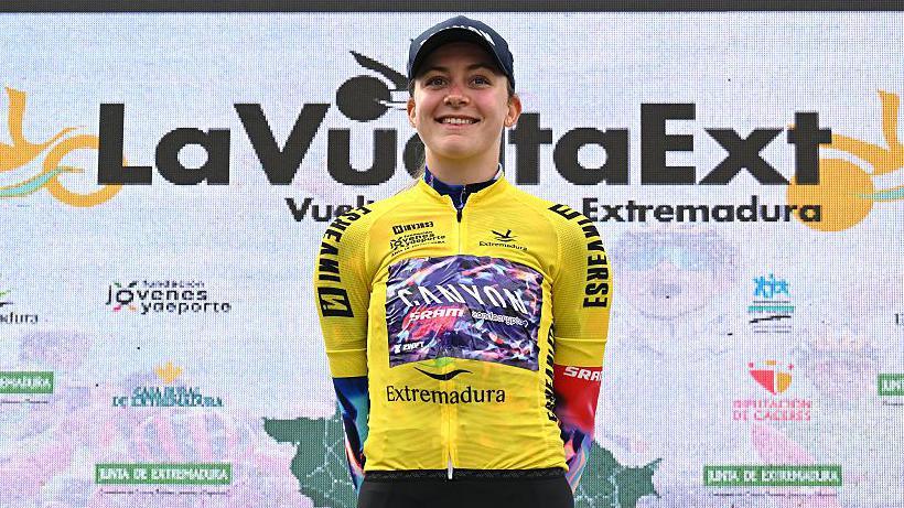 Zoe Backstedt in the yellow jersey