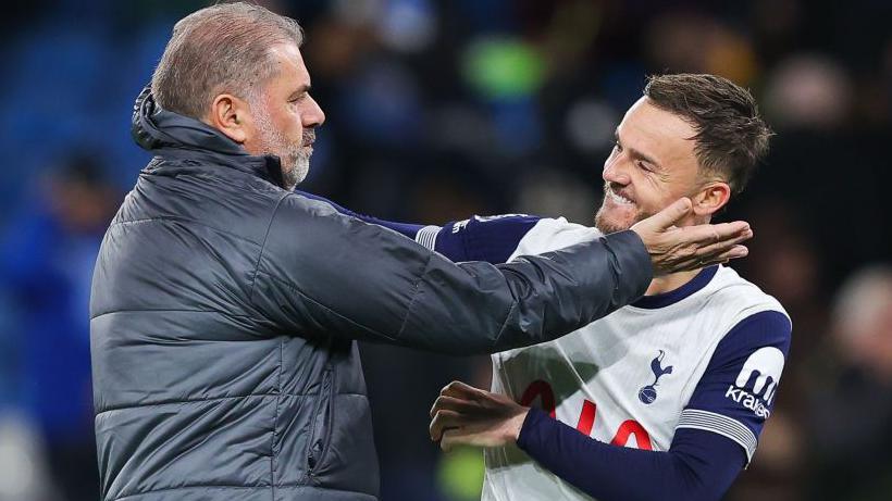 Ange Postecoglou and James Maddison