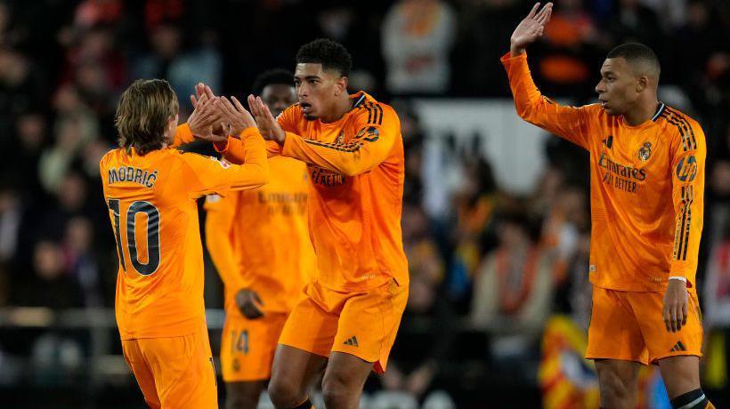 Real Madrid celebrate a goal