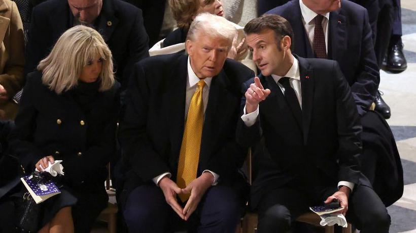 Trump at the newly restored Notre Dame Cathedral in Paris