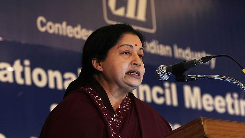 Tamil Nadu Chief minister J Jayalalithaa at the Confederation of Indian Industry (CII) National Council Meeting on July 5, 2011 in Chennai, India.