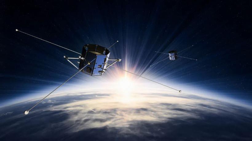 An artist’s illustration showing Nasa's TRACERS satellites in space