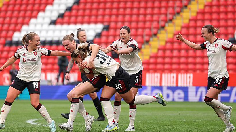 Liverpool celebrate as Zara Shaw scores