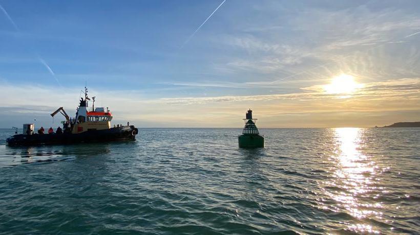 Buoy returned to sea by ship