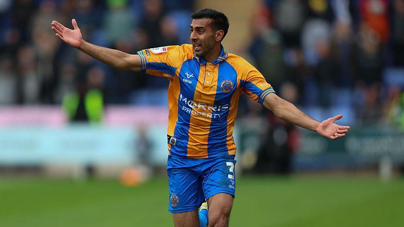 Mal Benning in action for Shrewsbury Town