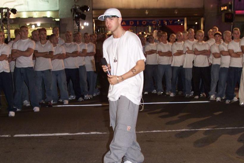 Eminem rehearsing his infamous performance of The Real Slim Shady at 2000's MTV Awards