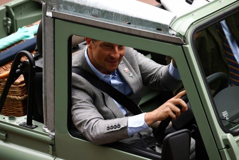 British television personality Bear Grylls takes part in a parade during the Platinum Jubilee Pageant, marking the end of the celebrations for the Platinum Jubilee of Britain"s Queen Elizabeth,