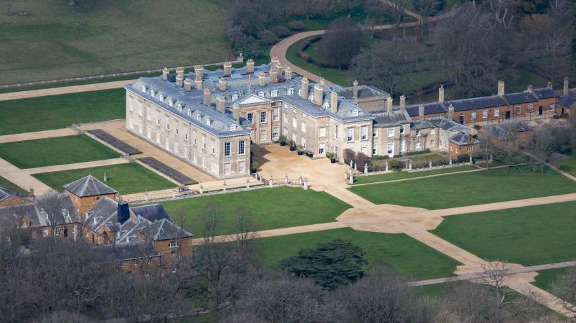 An aerial shop of the Grade 1 listed Althorp Estate in Northamptonshire