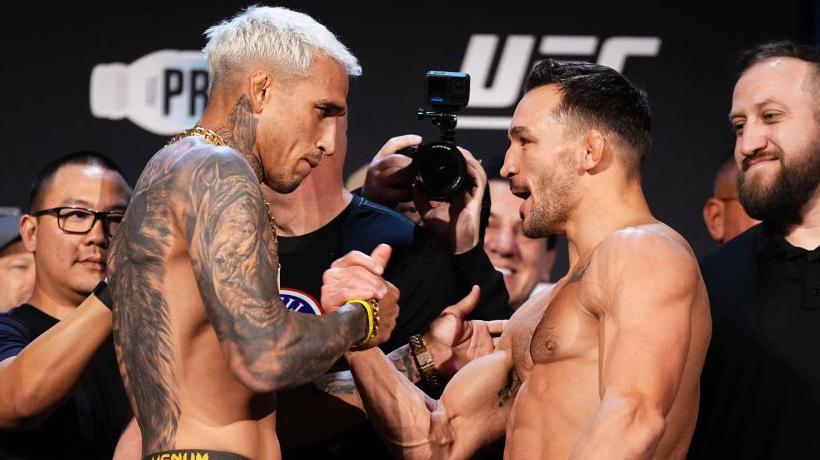 Michael Chandler and Charles Oliveira weigh in for UFC 309