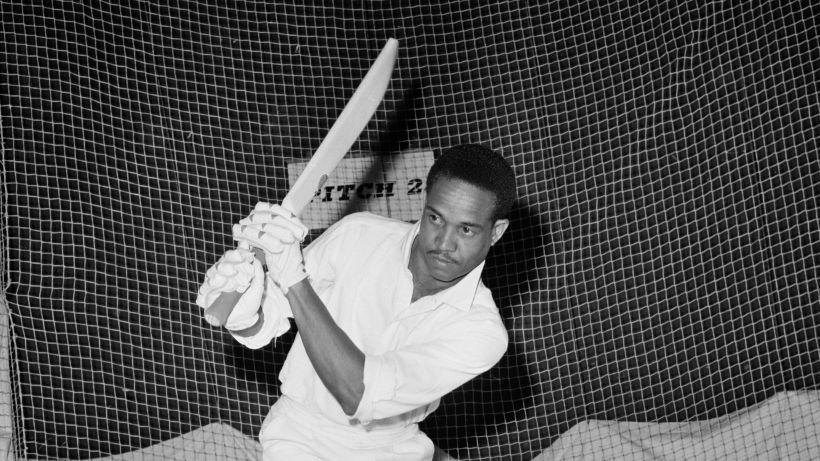 Sir Garfield Sobers bats in the nets