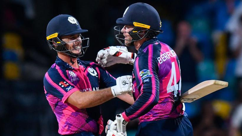 Scotland cricketers celebrate