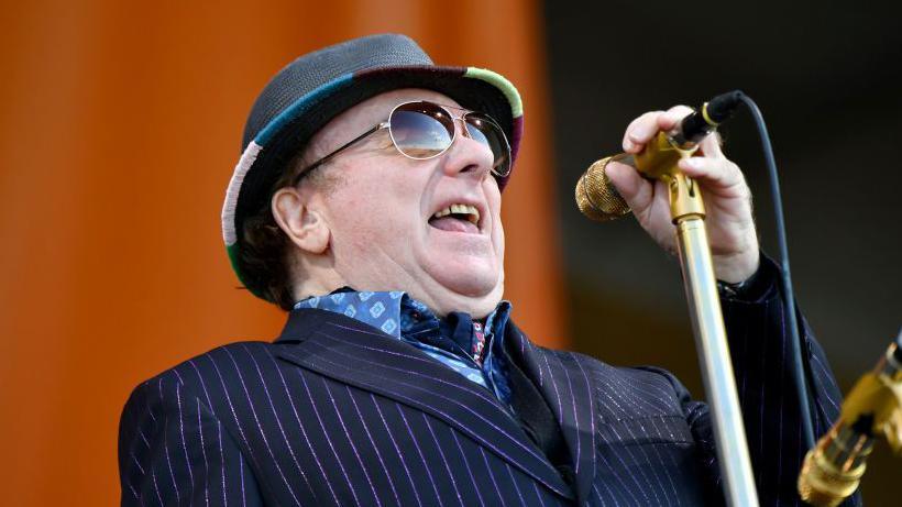 Van Morrison perform during the New Orleans Jazz and Heritage Festival 2019 50th Anniversary at Fair Grounds Race Course on April 28, 2019 in New Orleans, Louisiana.