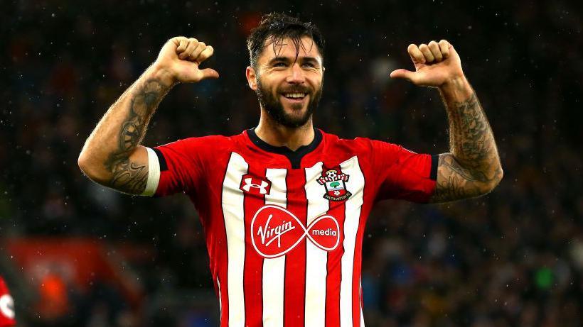 Charlie Austin celebrates after scoring for Southampton.