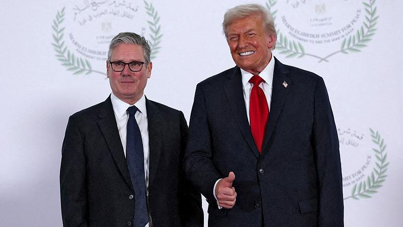 Keir Starmer pictured alongside Donald Trump