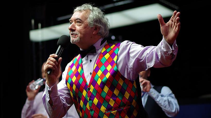 John Virgo entertaining the crowd