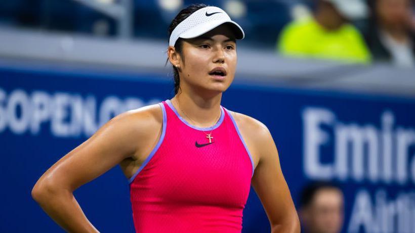 Emma Raducanu in action against Sofia Kenin at the US Open