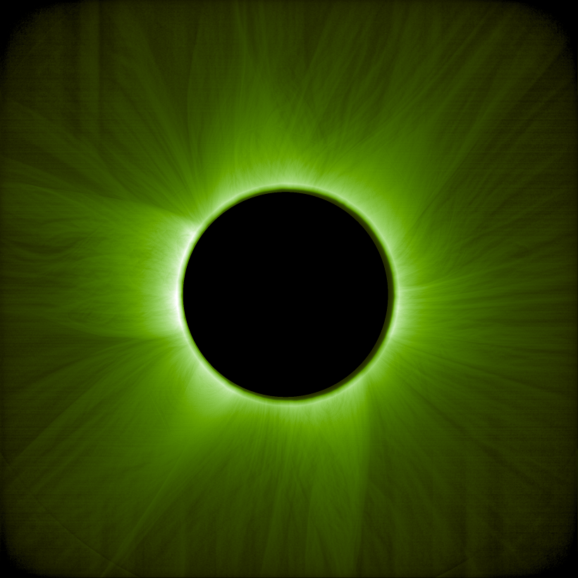 Image of the Sun during an artificial solar eclipse.