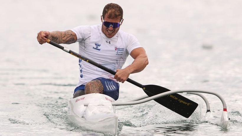 Para-canoeist Jack Eyers in action for Great Britain