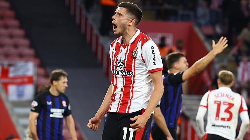 Ross Stewart celebrates scoring for Southampton against Middlesbrough