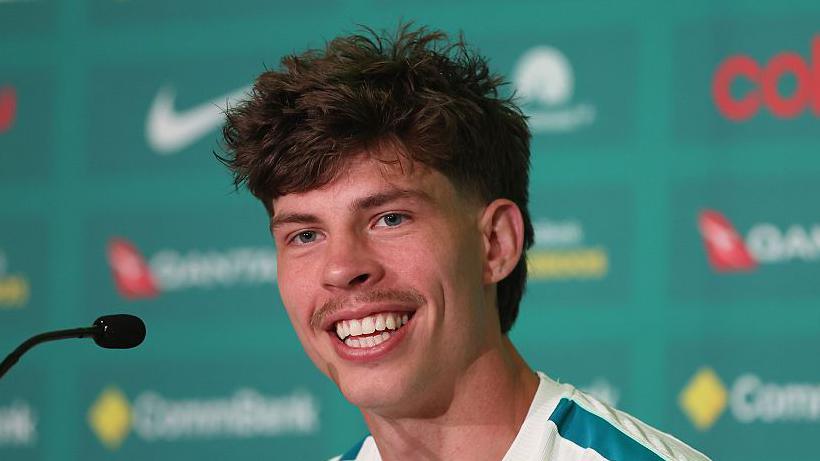 Australia left-back Jordan Bos answers questions during a World Cup press conference