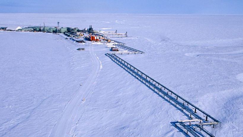 An oil facility at Prudhoe Bay in Alaska