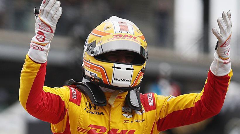 Alex Palou celebrates