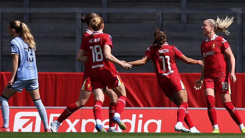 Roman Haug celebrates her equaliser v Spurs