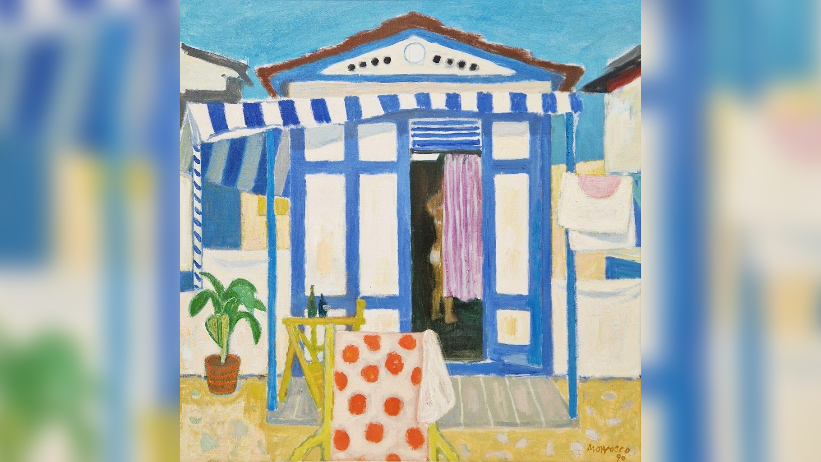 Alberto Morocco (1917-1998), oil on canvas, beach hut at the lido which sold for 12,000