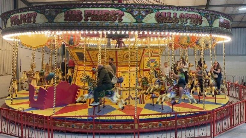 The restored Gallopers at Strumpshaw Steam Museum