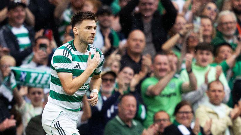 Kieran Tierney comes off the Celtic bench against Newcastle United