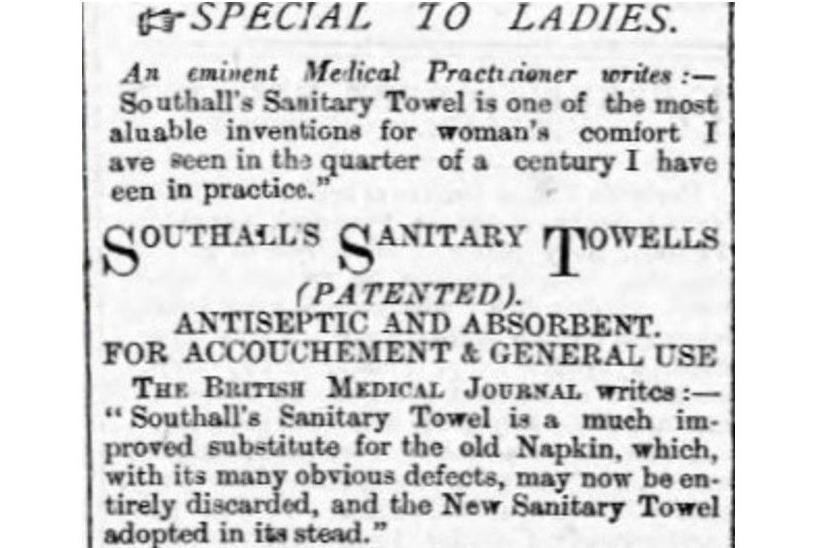 Hysbyseb Southall's Sanitary Towells