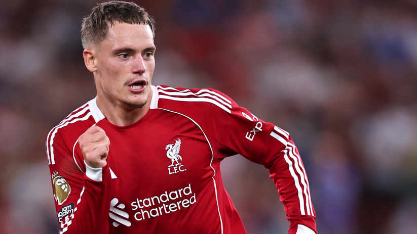 Liverpool's Florian Wirtz reacts during the Premier League match against Bournemouth at Anfield on 15 August 15, 2025