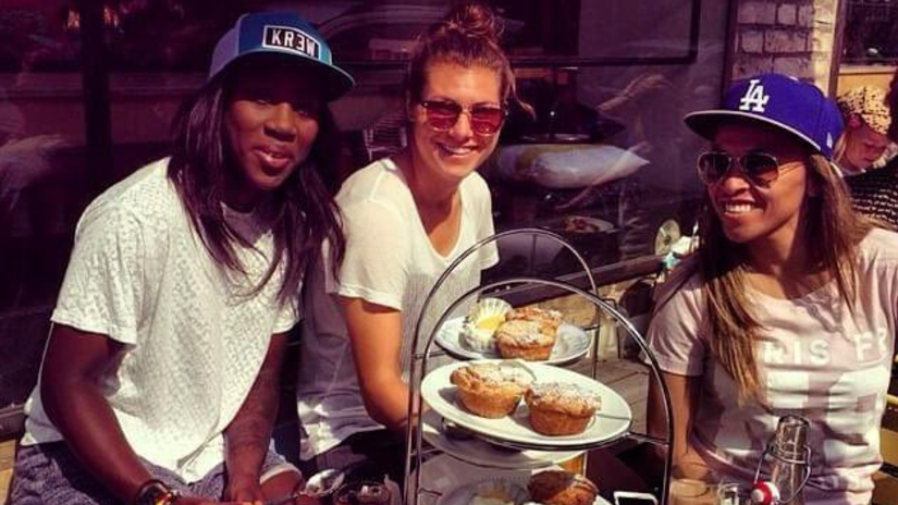 Anita Asante with Marta at a cafe