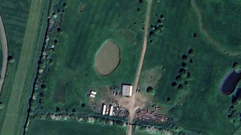 A satellite image of a golf course