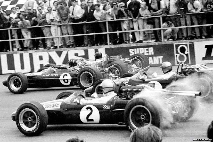 The start of the 1967 British Grand Prix at Silverstone