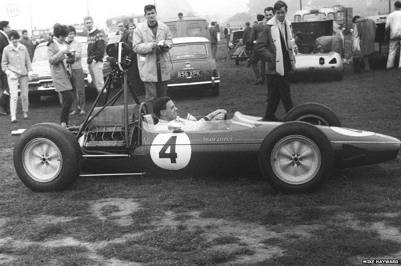 Jim Clark with a Lotus 25