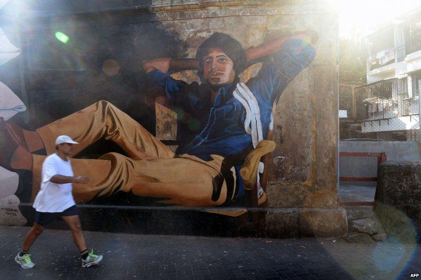 Amitabh Bachchan mural in Mumbai