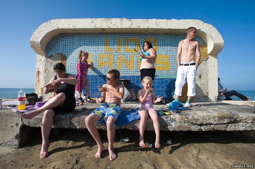 People on the seafront in Margate