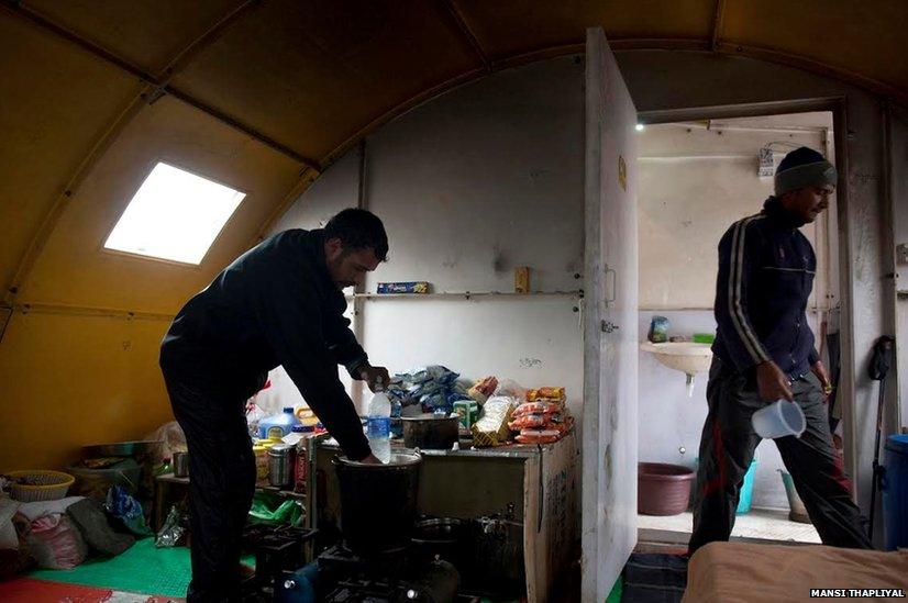 Manoj Chandra, 31 and Rakesh negi, 26, from the state police force, have been based in Kedarnath for the past 3 months. They were assigned to build a new route to the temple in Kedarnath and remove bodies still buried under several feet of snow. Mr. Chandra said: “My brother who was also in the police died in the floods, I came looking for his body.