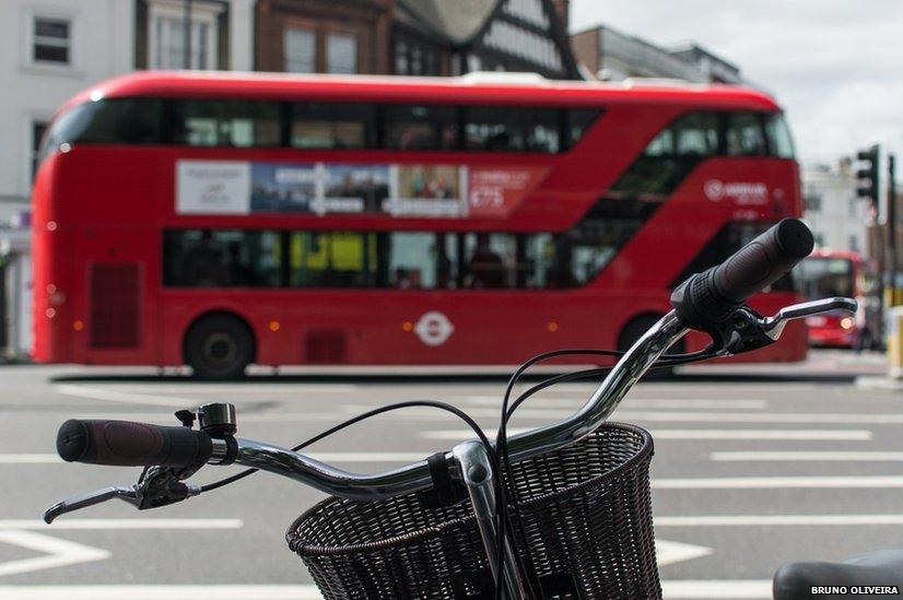 Bicycle handlebars and London bus