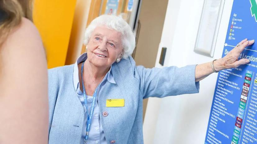 Dotty volunteering at the hospital