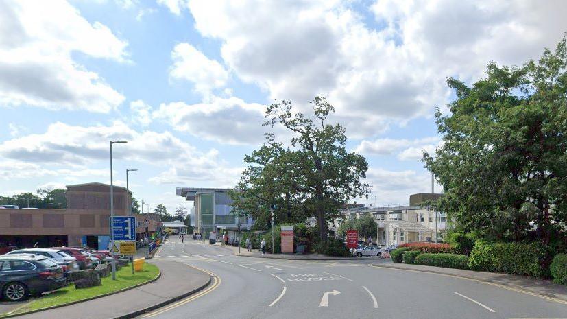 The outside of Frimley Park Hospital