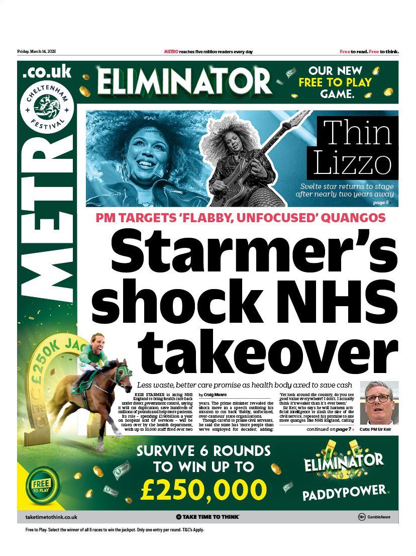 Metro front page 