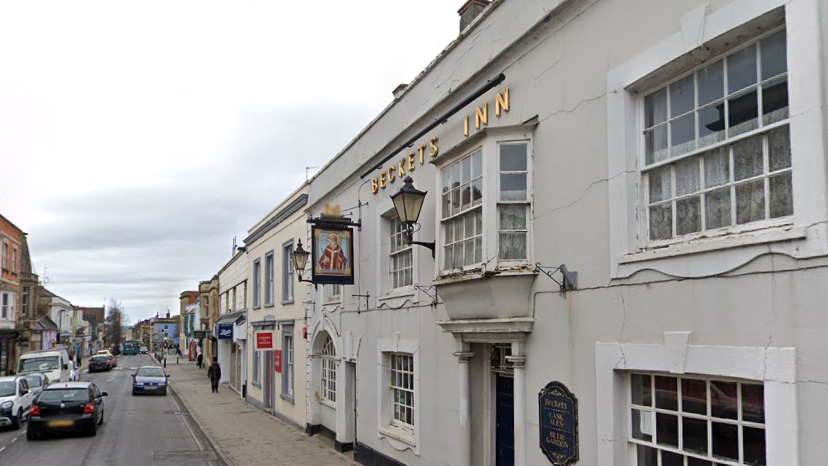 Entrance to Beckets Inn in Glastonbury