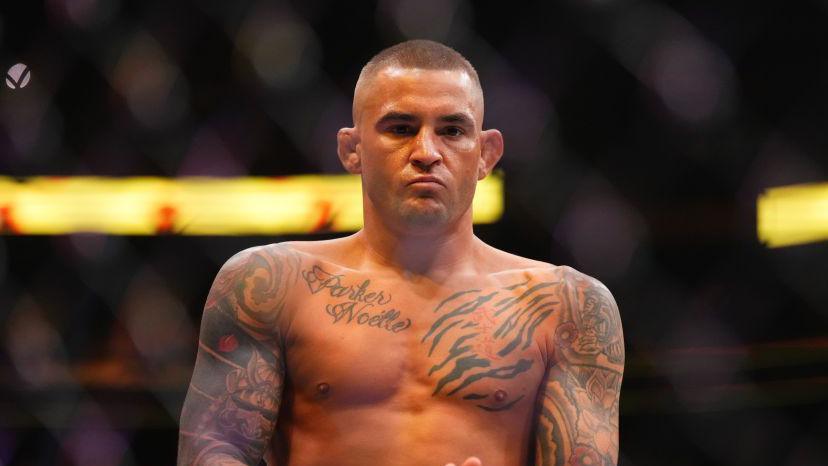 Dustin Poirier in action against Max Holloway in June 2024