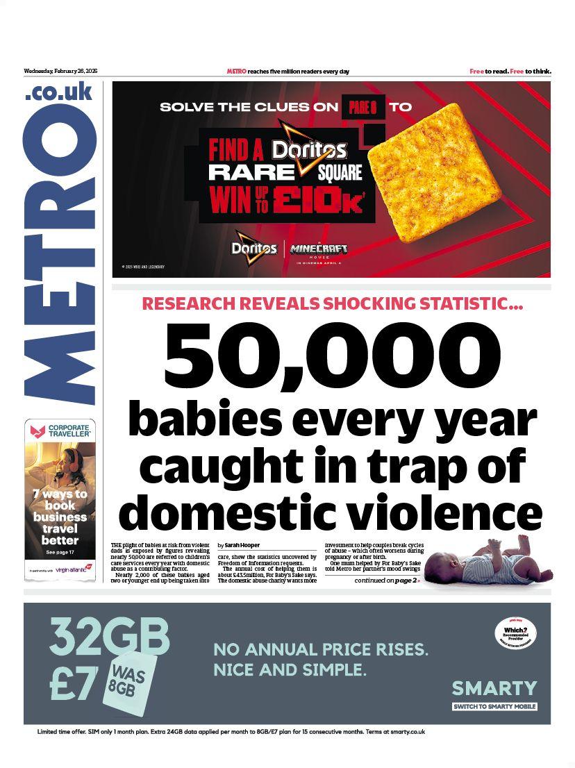 Metro front page